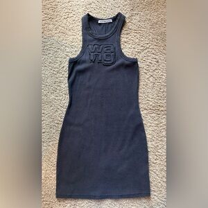 Alexander Wang Black Ribbed Racerback Dress